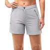 image33000ft Womens Golf Shorts 5 Inch Inseam Quick Dry Ladies Stretch Packable Hiking Casual with 4 PocketsSliver