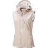 image33000ft Womens Hooded Lightweight Softshell Vest Fleece Lined Windproof Zip Up Sleeveless Jacket for Hiking Golf RunningLight Khaki