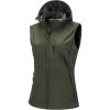 image33000ft Womens Hooded Lightweight Softshell Vest Fleece Lined Windproof Zip Up Sleeveless Jacket for Hiking Golf RunningOlive Green