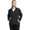 image33000ft Womens Lightweight Long Sleeve Fleece Pullover Jacket Quarter Zip Top Warm Polar Sweatshirt with Zipper PocketsBlack