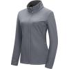 image33000ft Womens Lightweight Softshell Jacket Fleece Lined Windbreaker Waterproof Warm Jacket for Running Golf HikingGrey
