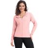 image33000ft Womens UPF 50 Sun Protection Jacket Lightweight Hoodie Zip Long Sleeve Athletic Shirt for Hiking RunningPink