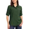 image33000ft Womens UPF 50 UV Long Sleeve Sun Protection Safari Shirts Quick Dry Outdoor Fishing Hiking Travel ShirtArmy Green