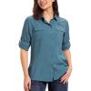 image33000ft Womens UPF 50 UV Long Sleeve Sun Protection Safari Shirts Quick Dry Outdoor Fishing Hiking Travel ShirtOcean Blue