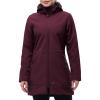 image33000ft Womens Waterproof Softshell Long Rain Jacket with Hood Fleece Lined Windproof WindbreakerPlum