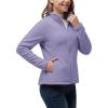 image33000ft Womens Zip Up Fleece Jacket Long Sleeve Warm Soft Polar Lightweight Coat with Pockets for WinterPurple