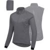 image33000ft Womens Zip Up Lightweight Athletic Workout Yoga Cycling Track Running Jacket Waterproof Windproof ReflectiveGrey