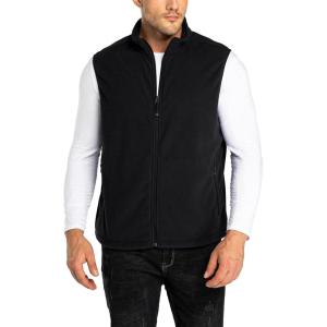 image33000ft Mens Fleece Vest Lightweight Warm Zip Up Polar Vests Outerwear with Zipper Pockets Sleeveless Jacket for WinterBlack
