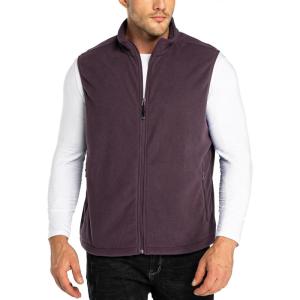 image33000ft Mens Fleece Vest Lightweight Warm Zip Up Polar Vests Outerwear with Zipper Pockets Sleeveless Jacket for WinterDark Raspberry
