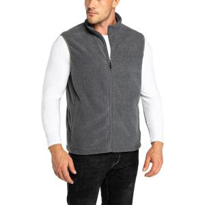 image33000ft Mens Fleece Vest Lightweight Warm Zip Up Polar Vests Outerwear with Zipper Pockets Sleeveless Jacket for WinterGrey Heather