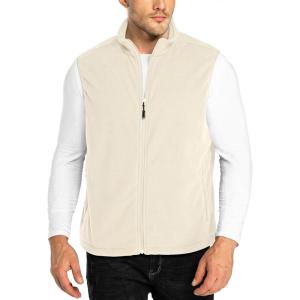 image33000ft Mens Fleece Vest Lightweight Warm Zip Up Polar Vests Outerwear with Zipper Pockets Sleeveless Jacket for WinterMoonlight