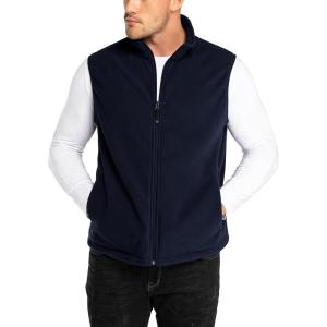 image33000ft Mens Fleece Vest Lightweight Warm Zip Up Polar Vests Outerwear with Zipper Pockets Sleeveless Jacket for WinterMountain Blue