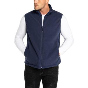 image33000ft Mens Fleece Vest Lightweight Warm Zip Up Polar Vests Outerwear with Zipper Pockets Sleeveless Jacket for WinterTrue Navy