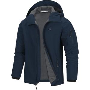 image33000ft Mens Hooded Softshell Jacket Waterproof Lightweight Insulated Windbreaker Fleece Lined Rain Shell JacketLoyal Blue