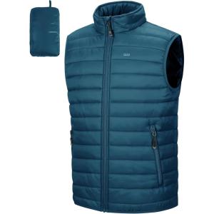 image33000ft Mens Lightweight Packable Insulated Puffer Vest Outerwear Warm Winter Sleeveless Jacket for Golf RunningCeramic Blue