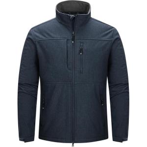 image33000ft Mens Lightweight Softshell Jacket Warm Fleece Lined Windbreaker Waterproof Soft Shell for Outdoor HikingMidnight Blue Heather