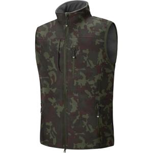 image33000ft Mens Lightweight Softshell Vest Outerwear Zip Up Fleece Lined Windproof Sleeveless Jacket for Golf Running HikingCamouflage