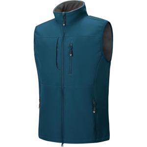 image33000ft Mens Lightweight Softshell Vest Outerwear Zip Up Fleece Lined Windproof Sleeveless Jacket for Golf Running HikingDark Blue