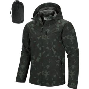 image33000ft Mens Packable Rain Jacket Lightweight Rain Shell Jacket with Hood Waterproof Raincoat for CyclingCamouflage