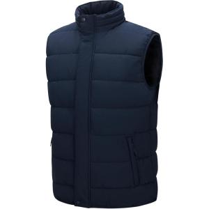 image33000ft Mens Puffer Vest Outerwear Winter Warm Padded Outdoor Casual Thick Insulated Quilted Sleeveless JacketDark Blue