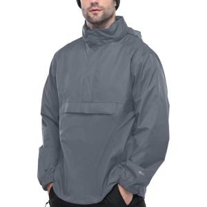 image33000ft Mens Pullover Rain Jacket Waterproof with Hood Lightweight Packable Raincoat Windbreaker for Golf TravelGray