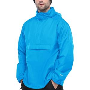 image33000ft Mens Pullover Rain Jacket Waterproof with Hood Lightweight Packable Raincoat Windbreaker for Golf TravelLightsky Blue