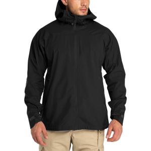 image33000ft Mens Rain Jacket 3Layer Performance Lightweight Rain Jackets Waterproof with Hood for Hiking Ski Sailing CyclingBlack