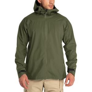 image33000ft Mens Rain Jacket 3Layer Performance Lightweight Rain Jackets Waterproof with Hood for Hiking Ski Sailing CyclingBlackish Green