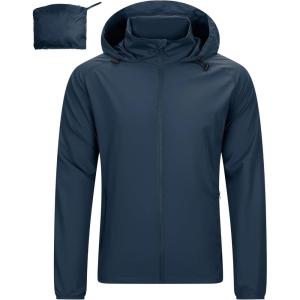image33000ft Mens Rain Jacket Waterproof Lightweight Raincoat Packable Rain Shell Windbreaker with Hood for Golf Hiking TravelRoyal Blue