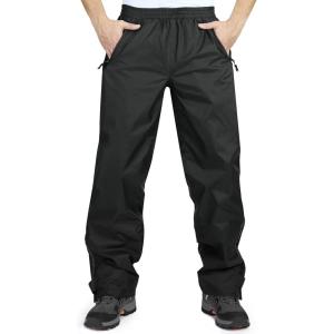 image33000ft Mens Rain Pants Waterproof Rain Over Pants Windproof Outdoor Pants for Hiking FishingBlack