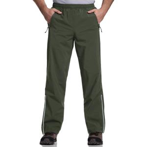 image33000ft Mens Rain Pants Waterproof Windproof Lightweight Outdoor Rain Over Pants for Fishing Golf Work HikingGreen