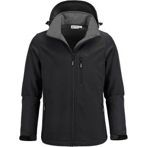 image33000ft Mens Softshell Jacket with Hood Fleece Lined Windbreaker Lightweight Waterproof Jackets for HikingBlack