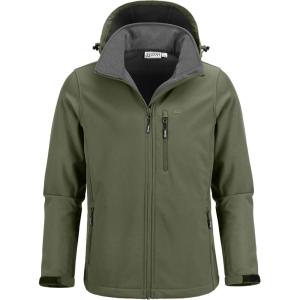 image33000ft Mens Softshell Jacket with Hood Fleece Lined Windbreaker Lightweight Waterproof Jackets for HikingOlive Green