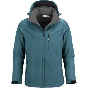 image33000ft Mens Softshell Jacket with Hood Fleece Lined Windbreaker Lightweight Waterproof Jackets for HikingSteel Blue