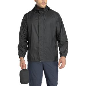 image33000ft Packable Rain Jacket Mens Lightweight Waterproof Rain Shell Jacket Raincoat with Hood for Golf Cycling WindbreakerBlack