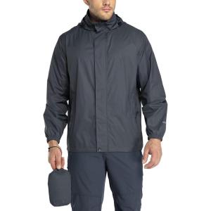 image33000ft Packable Rain Jacket Mens Lightweight Waterproof Rain Shell Jacket Raincoat with Hood for Golf Cycling WindbreakerBlueGrey