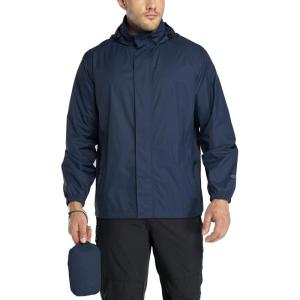 image33000ft Packable Rain Jacket Mens Lightweight Waterproof Rain Shell Jacket Raincoat with Hood for Golf Cycling WindbreakerDark Blue