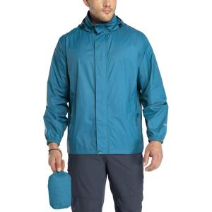 image33000ft Packable Rain Jacket Mens Lightweight Waterproof Rain Shell Jacket Raincoat with Hood for Golf Cycling WindbreakerLight Blue