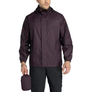 image33000ft Packable Rain Jacket Mens Lightweight Waterproof Rain Shell Jacket Raincoat with Hood for Golf Cycling WindbreakerPurple