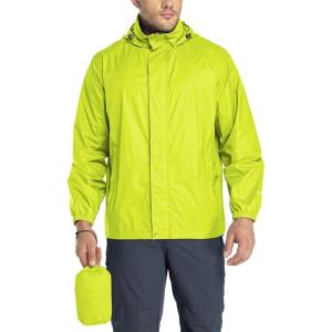 image33000ft Packable Rain Jacket Mens Lightweight Waterproof Rain Shell Jacket Raincoat with Hood for Golf Cycling WindbreakerYellowgreen