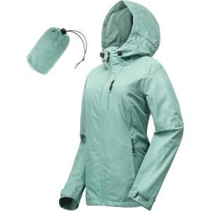 image33000ft Packable Rain Jacket Women Lightweight Waterproof Raincoat with Hood Cycling Bike Jacket WindbreakerAqua Tone