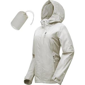 image33000ft Packable Rain Jacket Women Lightweight Waterproof Raincoat with Hood Cycling Bike Jacket WindbreakerBeige
