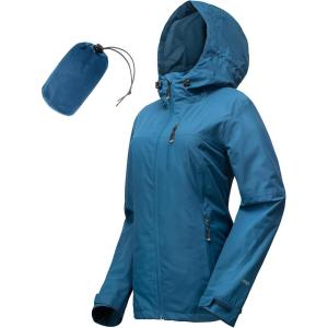 image33000ft Packable Rain Jacket Women Lightweight Waterproof Raincoat with Hood Cycling Bike Jacket WindbreakerBlue