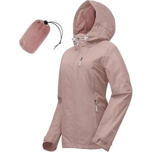 image33000ft Packable Rain Jacket Women Lightweight Waterproof Raincoat with Hood Cycling Bike Jacket WindbreakerLight Pink