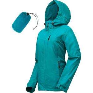 image33000ft Packable Rain Jacket Women Lightweight Waterproof Raincoat with Hood Cycling Bike Jacket WindbreakerSea Blue