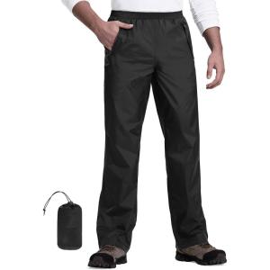 image33000ft Packable Rain Pants for Men Waterproof Hiking Pants Lightweight Rain Pants Outdoor Windproof Pant for Golf FishingBlack
