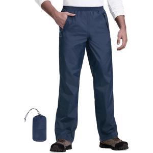 image33000ft Packable Rain Pants for Men Waterproof Hiking Pants Lightweight Rain Pants Outdoor Windproof Pant for Golf FishingDark Blue
