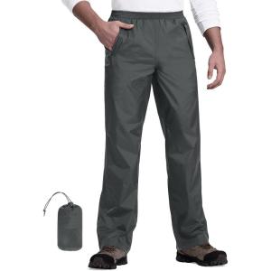 image33000ft Packable Rain Pants for Men Waterproof Hiking Pants Lightweight Rain Pants Outdoor Windproof Pant for Golf FishingMid Grey