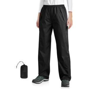 image33000ft Packable Rain Pants for Women Waterproof Pants Lightweight Rain Over Pants Outdoor Windproof Pant for Golf HikingBlack