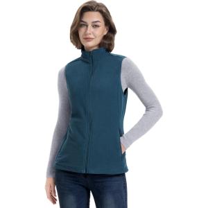 image33000ft Womens Fleece Vest Lightweight Warm Polar Soft Vests Outerwear with Zip Up Pockets Sleeveless Jacket for WinterBlue
